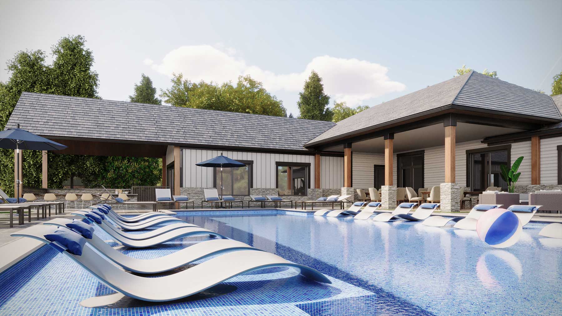 Pool with lounge chairs